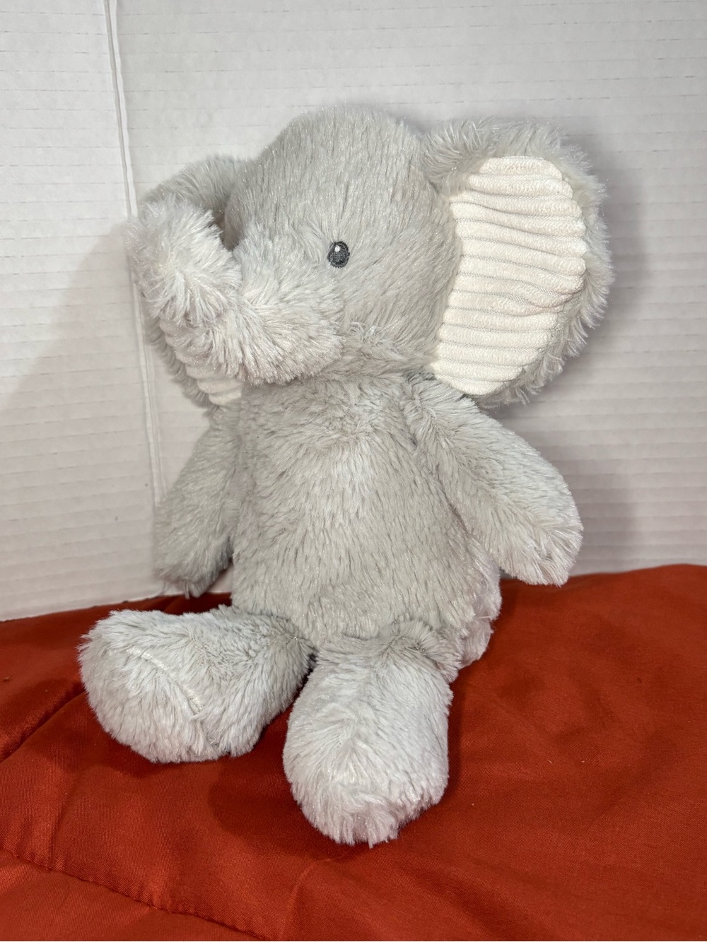 2018 Carters Gray Plush Baby Elephant 10” Stuffed Toy Good Used Condition